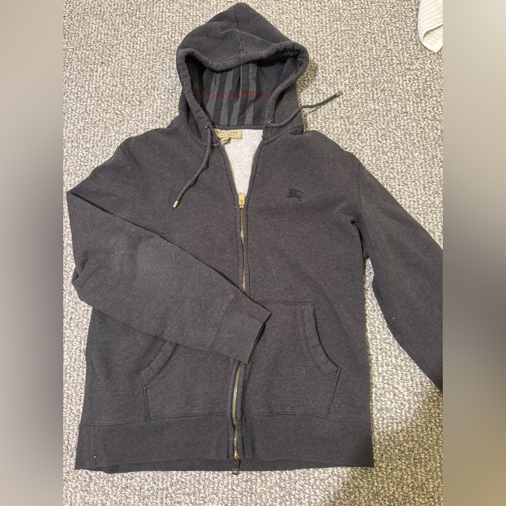 Burberry Grey Zip-Up Hoodie - Gem